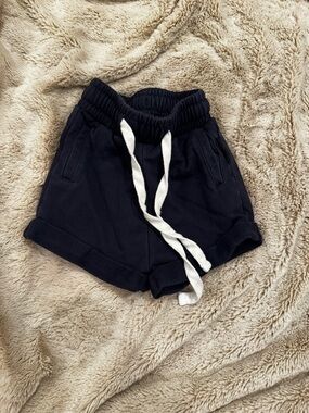 Little Bipsy Navy Drawstring Shorts with White Tie